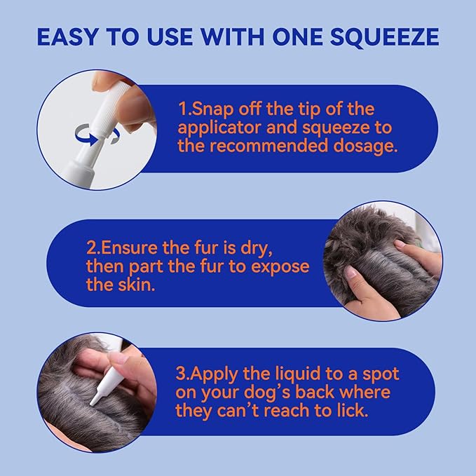 Flea and Tick Prevention for Dogs, Addcool Dog Flea and Tick Treatment, Flea & Tick Control Topical Drops, 3 Doses, Vet-Recommended(5-22 lbs)-PawvioPets