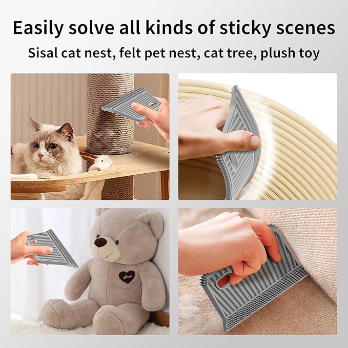 4 in-1 Pet Grooming Combo and Pet Hair Removal Soft Brush - Deshedding Dog Brush,Metal Comb for Cat and Dog,Dematting Comb,Matted Fur on Cats and Dogs-PawvioPets