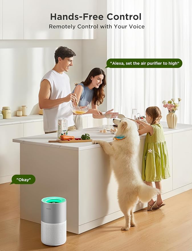 GoveeLife Air Purifiers for Home, Smart Air Purifier for Large Rooms with App & Alexa Control, Covers up to 1162ft², Air Quality Monitor, PM2.5 Sensor Air Purifier for Pet Hair, Pollen, Dust, Smoke-PawvioPets