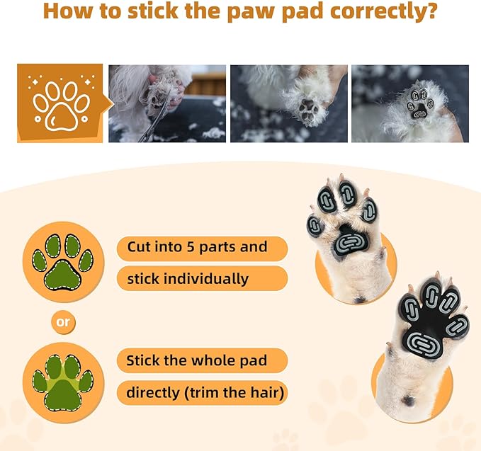 Anti-Slip Dog Paw Protector Pads for Senior Dogs, Dog Paw Adhesive Pads on Hardwood Floor,Senior Pets Essentials with Strong Traction,Puppy Grippers,12 Sets 48 pc S-PawvioPets