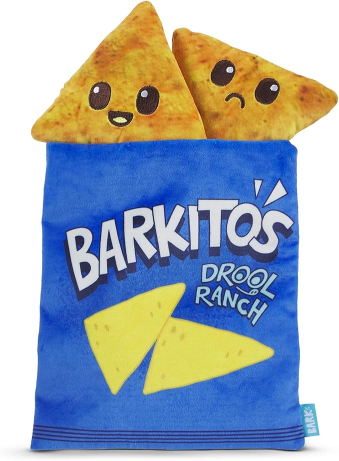 BARK Drool Ranch Chips Holiday Plush Dog Toy | Squeaky Fun for Medium Dogs-PawvioPets