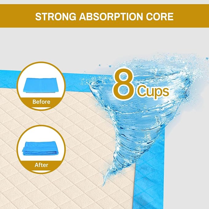 Gardner Pet Ultra Absorbent Thicker Dog Pee Pads Extra Large XL 28"x34" Leak-Proof Odor-Control Blue Puppy Training Pads Full Edge-Wrapping Pad for Dogs Dogs, Puppies, Doggie, Cats, Rabbits - 30 Ct-PawvioPets
