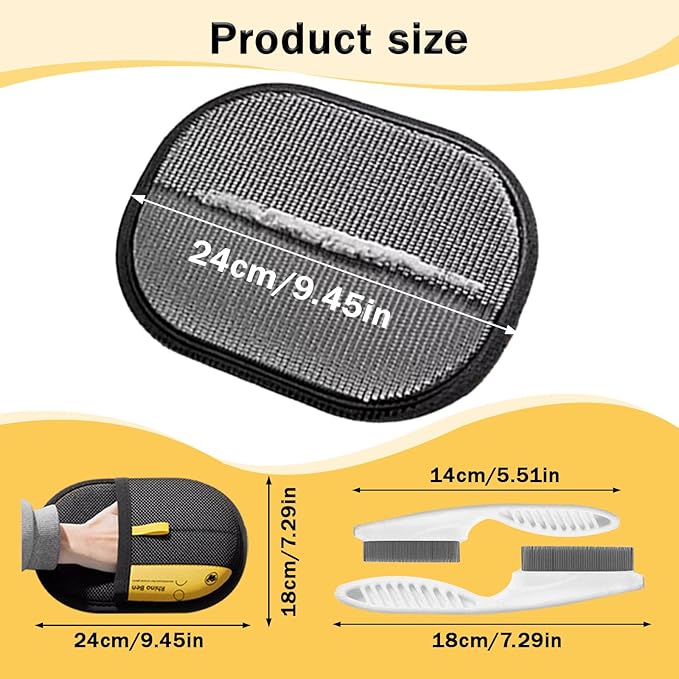 3 Pcs Pet Hair Removal Glove for Cats,Newly Upgraded Reusable Electrostatic Pet Hair Gloves, magic brush pet hair remover Tool for Clothing, Couch, Carpet, Car Seat-PawvioPets