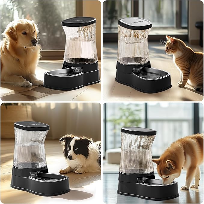 Gardner Pet Automatic Dog Water Dispenser Gravity Stainless Steel Water Waterer Feeder, Large Capacity Water Feeding Bowls for Medium & Large-Sized Dogs Cats Other Pets -(2.1 Gallon)-PawvioPets