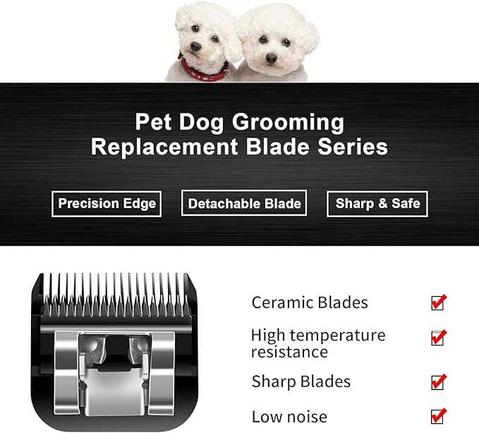 4FC Blades Dog Grooming Blades Compatible with Andis/Oster A5/Wahl KM-10 Series Dog Clippers,Detachable Clipper Replacement Blade,Black(4FC/2PCS)-PawvioPets