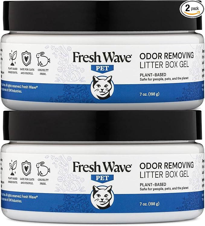 Fresh Wave Odor Removing Litter Box Gel, 7 oz. |Pack of 2 | Safer Pet Odor Eliminator for Home and Litter Box Area-PawvioPets