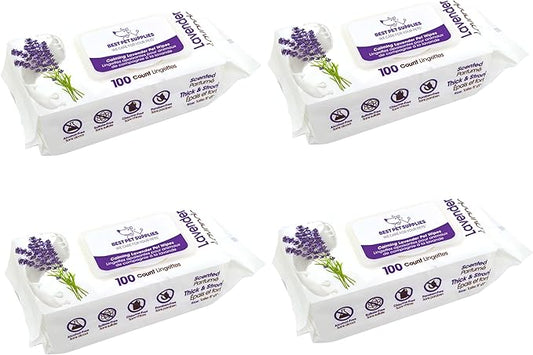 Best Pet Supplies Pet Wipes for Dogs - Dog Wipes Cleaning Deodorizing, for Coats, Ears, Paws - Calming Lavender, 400 Count-PawvioPets