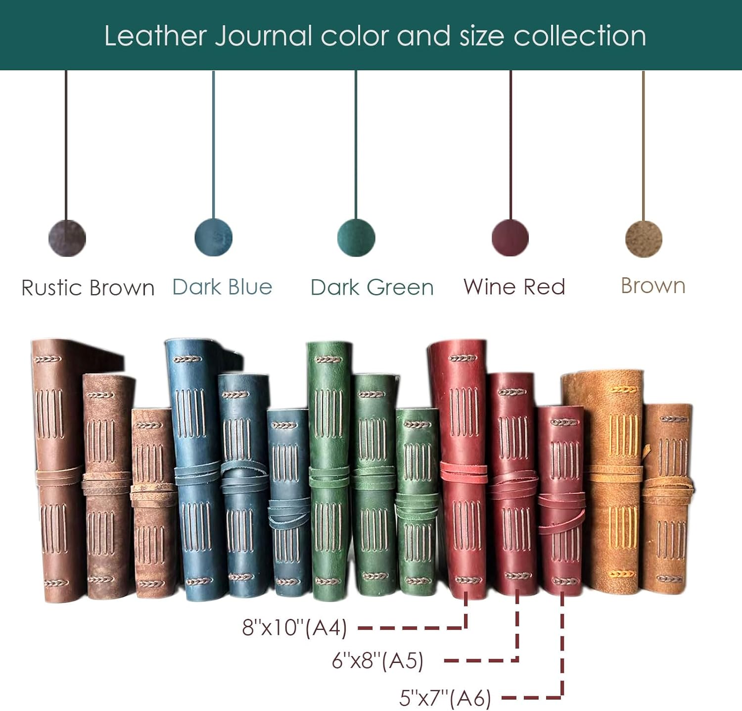 Red Notebook Journal - Genuine Leather Journals for Writing Small Size Diary 5.5x7.5 Inch, Notepad For Women and Man, Gifts,Work,Travel Wine Red