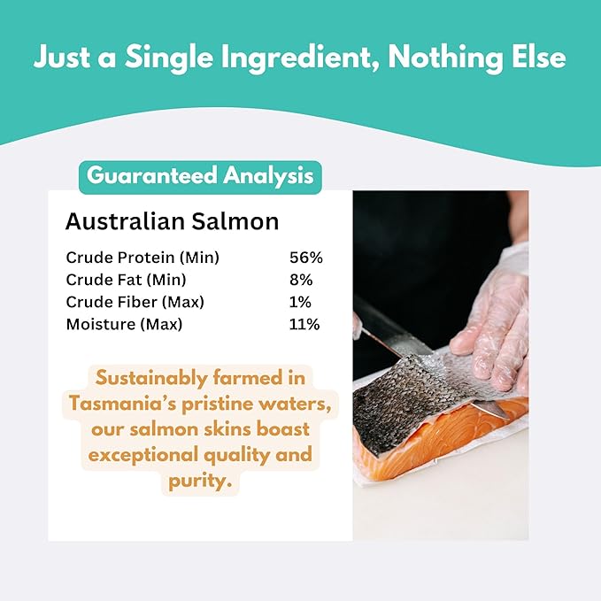 ALFIE'S TREATOS Salmon Skin Treats for Dogs & Cats (2.65 oz), Air-Dried Fish Skin Dog Treats, Omega-3 Food Topper & Training, Single Ingredient, Freeze-Dried Alternative-PawvioPets