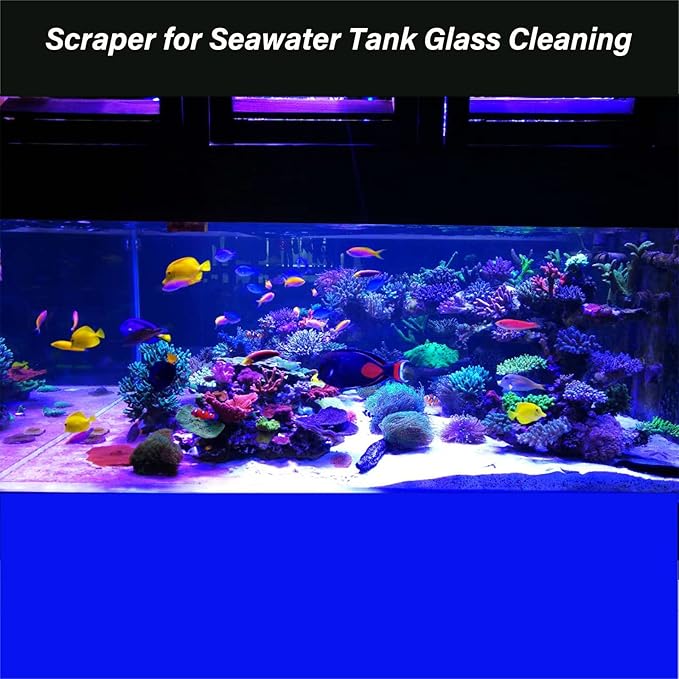 Algae Scraper for Glass Aquarium,Aquarium Razor Scraper with 10 Replaceable Blades,Aquarium Cleaning Tools.-PawvioPets