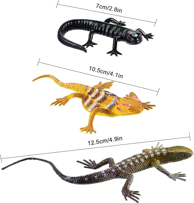 12PCS Mini Lizard Figurines Set – Small Realistic Reptile Toys, Soft Plastic Animal Models for Kids Learning, Party Favors, Diorama Decorations, and Collectors-PawvioPets