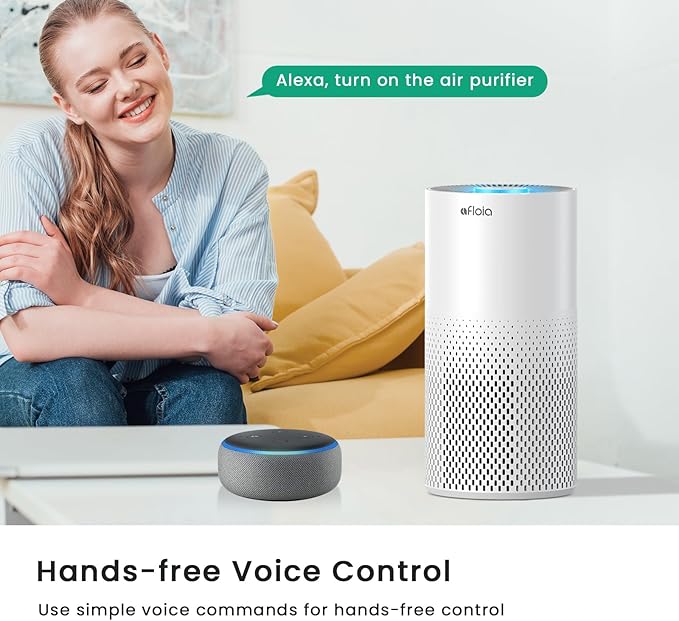 Afloia Air Purifiers for Home Bedroom Large Room Up to 1076 Ft², Smart WiFi Works with Alexa, 3-Stage Filter Cleaner Odor Eliminator, Pet Dander Pollen Allergy Dust Mold Smoke, 22dB, Kiloplus-PawvioPets