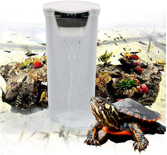 Aquarium Waterfall Filter Reptiles Turtle Filter for small tank 1-15 gallon, Low Level Water Clean Pump Internal Bio Media Water Filtration System for Fish Amphibian Cichlids Frog (Waterfall Filter)-PawvioPets