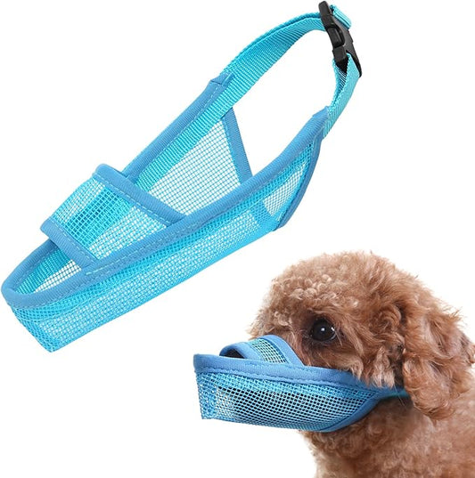 Crazy Felix Nylon Dog Muzzle for Small Medium Large Dogs Dachshund Beagle Poodle Labrador, Air Mesh Breathable and Drinkable Pet Mouth Guard for Anti-Biting Chewing Scavenging(XXXS, Blue)-PawvioPets