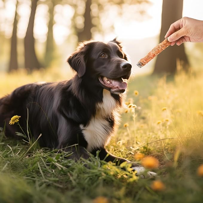 ASMPET Dog Treats Chews, Chicken Wrapped Cod Skin Sticks, Rawhide Free Cod Skin Treats for Dogs, Large, 10.6 oz-PawvioPets