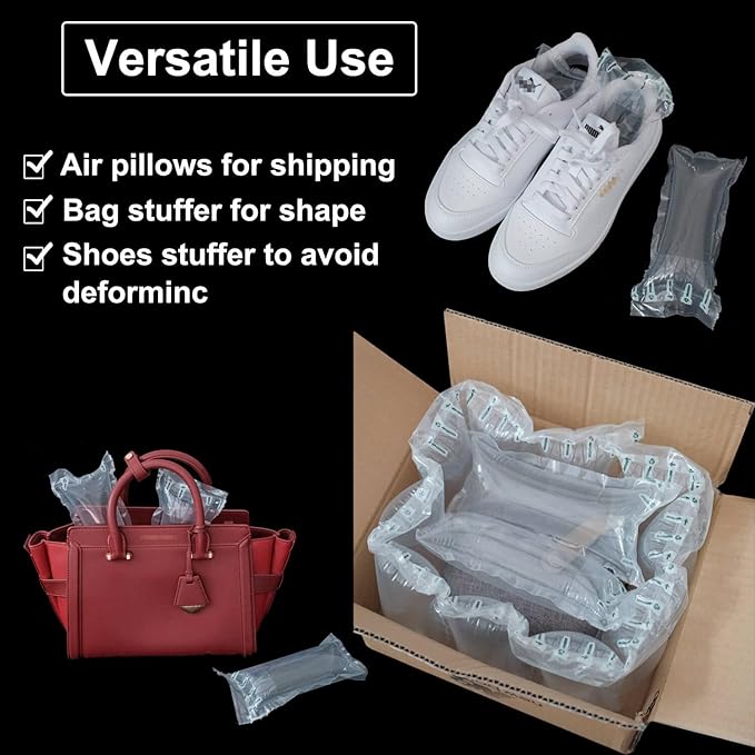 Air Pillows for Shipping with pump 200 Count Inflatable Packaging Air Bags, Alternative to Packing Peanuts, Packing Box filler Purse Stuffers for Shape 3.54" x 7.87"-PawvioPets