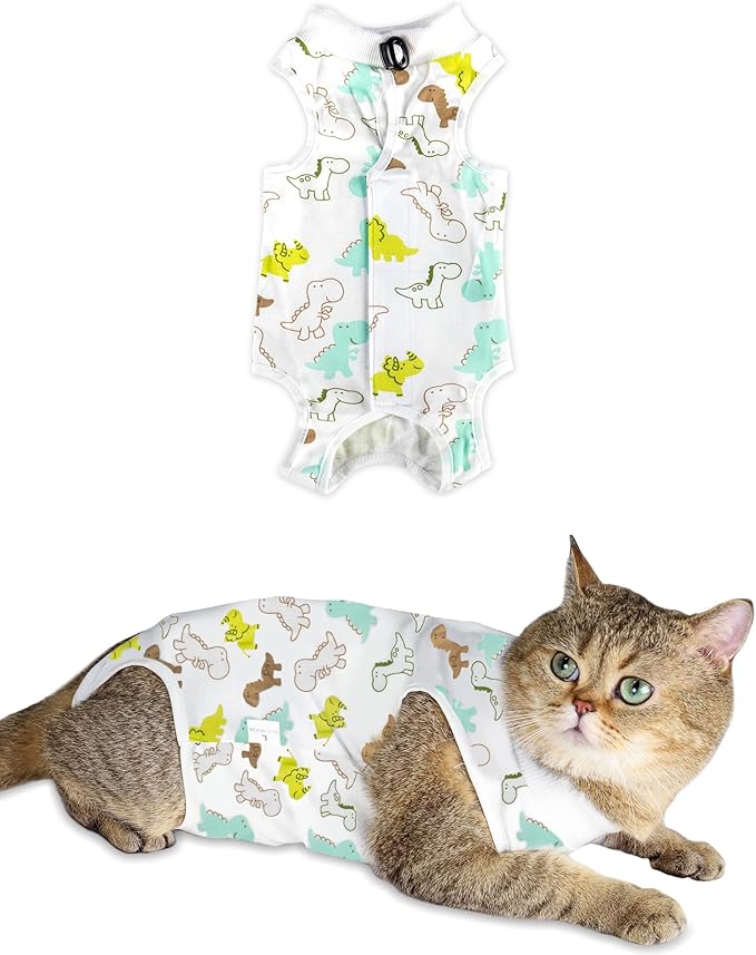 ANWA Cat Recovery Suit - Breathable Cat Onesie for Cats After Surgery Female, Kitten Surgery Recovery Suit Female Abdominal Wounds-PawvioPets