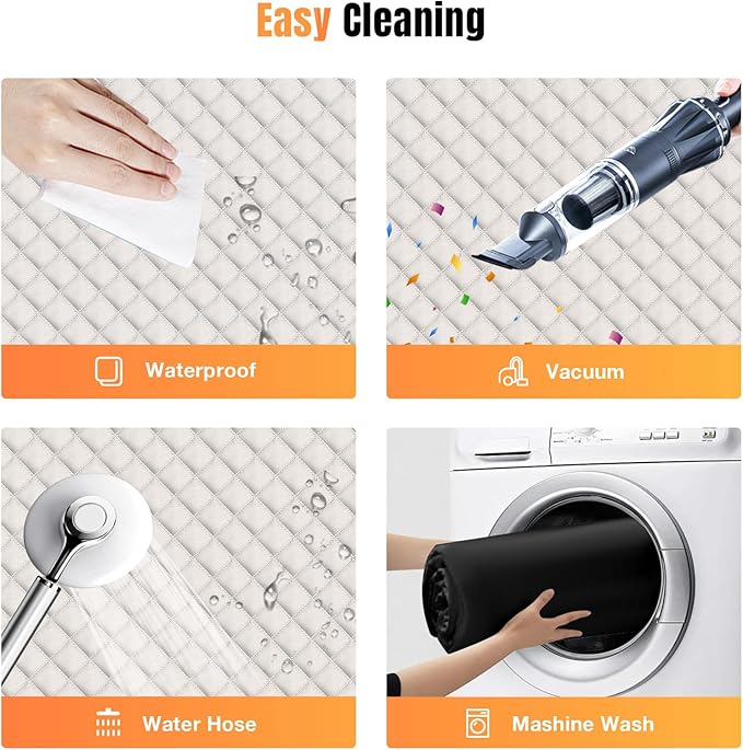 Dog Car Seat Cover for Back Seat, Dog Car Bed Cover with Strong Hard Bottom, Car Back Seat Extender Hammock for Car SUV Truck 4 Panels Beige Color-PawvioPets