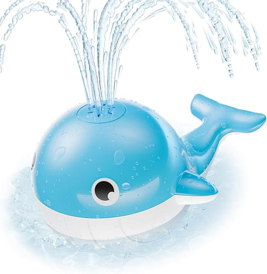 Baby Bath Toys for 6-12 Months, Rechargeable Bath Toys for Babies 6-18 Months, Whale Bath Toy Sprinkler for Toddlers 1-3 2-4, Light Up Bath Toy for Kids, Infant Bathtub Toys-PawvioPets