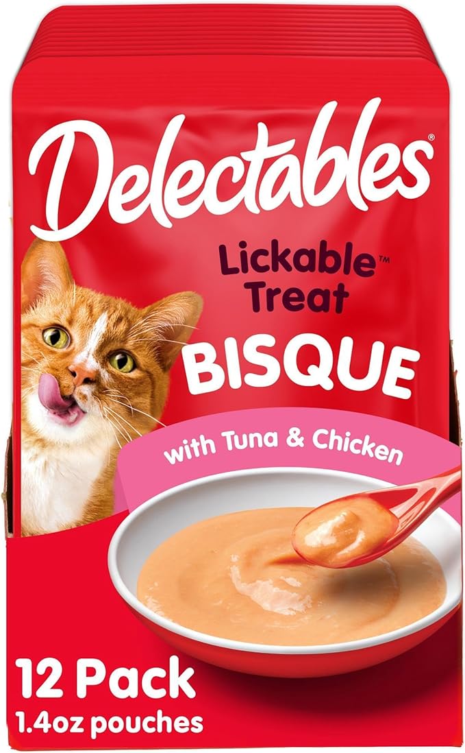 Delectables Bisque Lickable Wet Cat Treats - Tuna & Chicken, 1.4 oz (Pack of 12)-PawvioPets