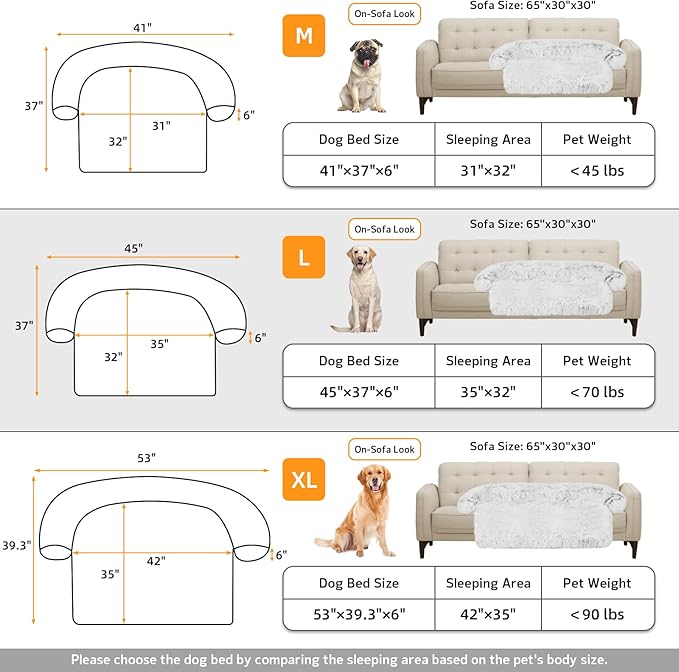 Calming Dog Bed Fluffy Plush Dog Mat for Furniture Protector with Removable Washable Cover for Large Medium Small Dogs and Cats (Large, Light Grey)-PawvioPets