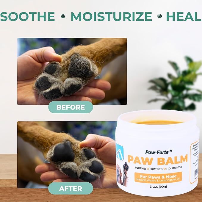 Forticept PAW Balm | Dog Paw Protector from Hot Pavement, Dirt, Salt, Ice and Snow | Soother and Moisturizer for Cracked Dog Paw Pads | Natural Wax Based, Lick Safe 3 oz-PawvioPets