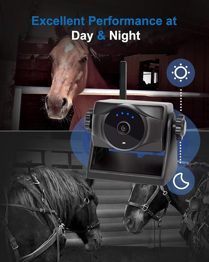 1080P Magnetic Wireless Backup Camera, 90 Days Standby Rechargeable Battery, Waterproof Rear/Front View Camera for Hitching Boat Trailer Horse Pickup RV Car for iPhone iPad Android-PawvioPets