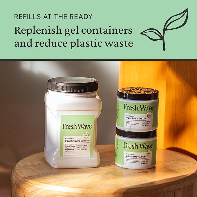 Fresh Wave Original Scent Odor Removing Gel Refill, 63 oz. | Safer Odor Absorbers for Home, Cooking, Trash, & Pets Areas | Natural Plant-Based Odor Eliminator-PawvioPets