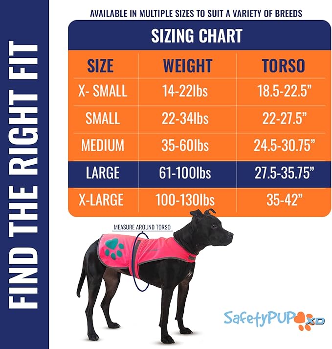 Dog Reflective Vest – Hi-Vis Fluorescent Visibility That Helps to Safeguard Your Pet On/Off Leash in Urban & Rural Areas (Pink, Large)-PawvioPets