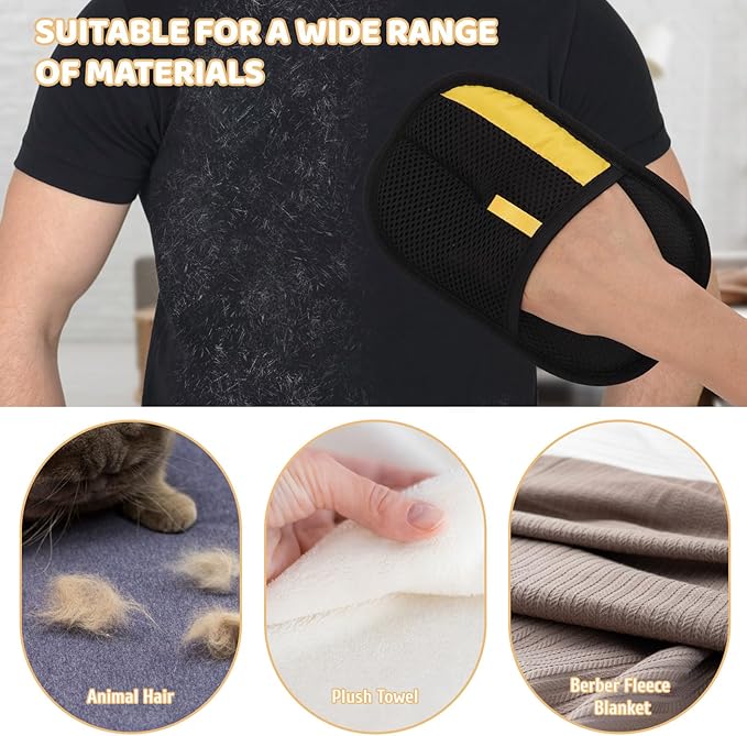 2 Pcs Pet Hair Remover Gloves, Reusable Electrostatic Hair Removal Glove-PawvioPets