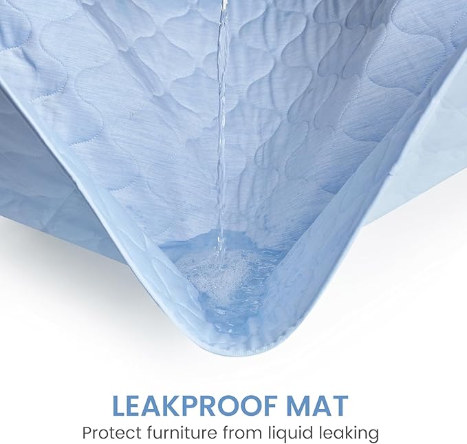 Cozy Bliss Leakproof Cooling Blanket for Large Dogs – Q-Max>0.4, Durable & Washable Dog Cooling Mat for Hot Weather, Soft Pet Throw & Couch Protector for Dogs & Cats, 40x60 Inch, Heather Cool Blue-PawvioPets