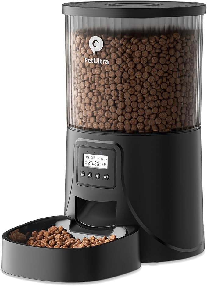 Automatic Cat Feeder: 4L Timed Cats Food Dispenser Programmable 1-6 Meal for Cat and Small Medium Dog- Auto Pet Feeder Easy to Set Up Dual Power Supply with Desiccant Bag| Detachable Washable-PawvioPets