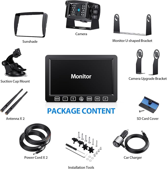 Digital Wireless Backup Camera System Kit,HD 1080P & IP69 Waterproof Wireless Reverse Rear View Camera + 7’’ DVR Split Touch Monitor, Recording for RV/Truck/Trailer/Motorhome-ZEROXCLUB B701-PawvioPets