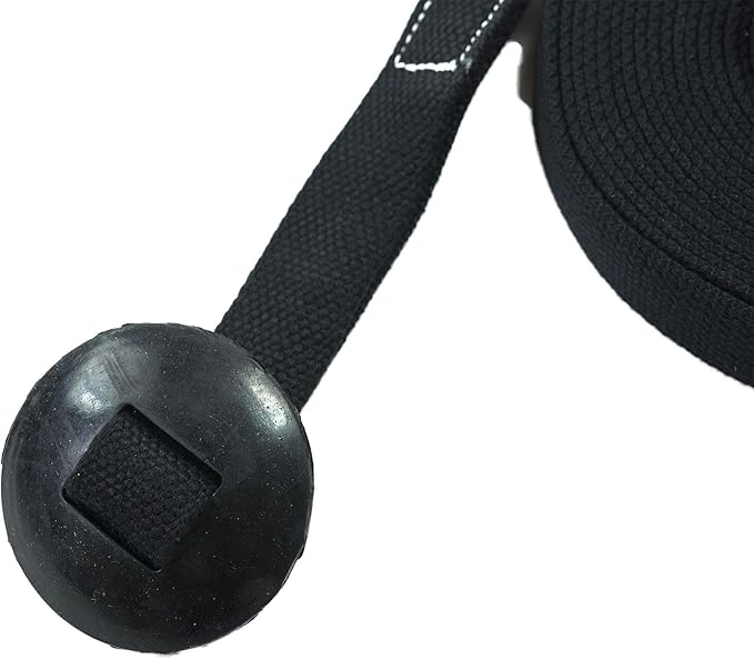 35' Flat Cotton Web Lunge Line with Bolt Snap & Rubber Stop - by Southwestern Equine (35', Black)-PawvioPets