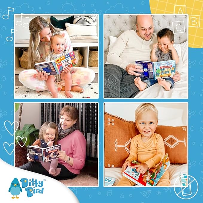 Ditty Bird Animal Sounds Book for Toddlers – Interactive Book Featuring Cuckoo, Blue Tit, Herring Gull, Tawny Owl & Dove Sounds | Musical Board Book for Ages 1-3 | Perfect Educational Gift for Toddler-PawvioPets