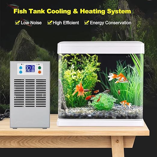 Electric Water Heater Chiller, AC 100‑240V 20L Aquarium Chiller ABS Housing Digital Display Intelligent Temperature Control 70W with Pump for Fish (US Plug Pump US Plug 110V)-PawvioPets