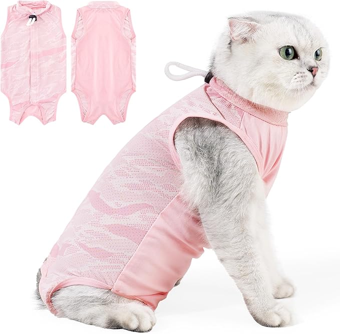 Coppthinktu Cat Recovery Suit Female - Cat Onesie After Surgery, Breathable & Soft Fabric, Adjustable & Easy to Wear, Better Than E-Collar, Easy Litter Box Access, Perfect for Post-Surgery Care-PawvioPets