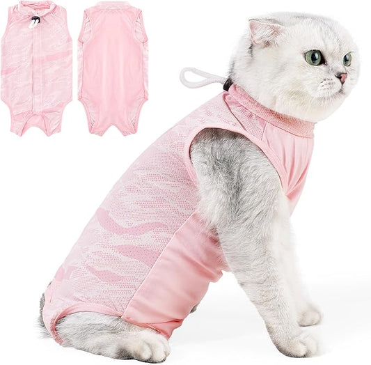 Coppthinktu Cat Recovery Suit Female - Cat Onesie After Surgery, Breathable & Soft Fabric, Adjustable & Easy to Wear, Better Than E-Collar, Easy Litter Box Access, Perfect for Post-Surgery Care-PawvioPets