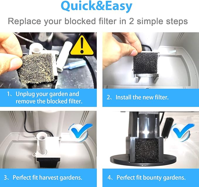 24-Pack Pump Filter Sponge Compatible with AG Garden Harvest, Bounty, Farm, Extra, Ultra All Models, Replacement Pump Filter Accessories-PawvioPets