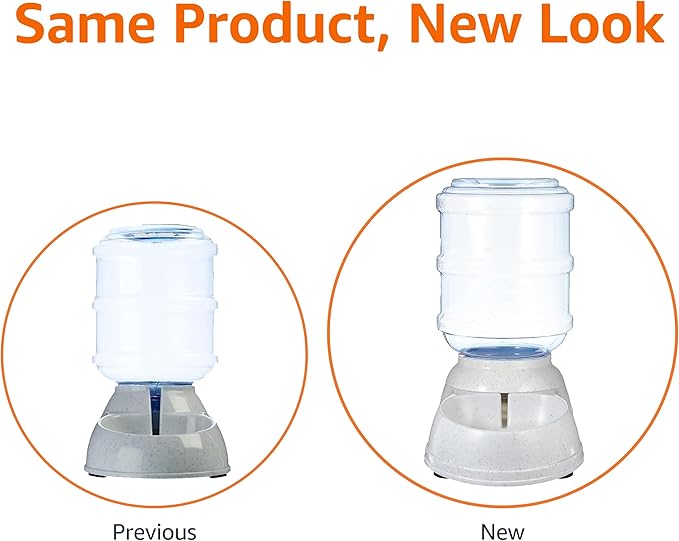 Amazon Basics Gravity Pet Water Dispenser for Cat, Dog, 1 gallon Capacity, Small, Gray-PawvioPets