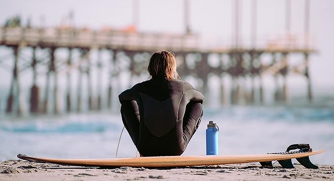 DRINCO Stainless Steel Water Bottle Spout Lid Vacuum Insulated Double Wall Water Bottle Wide Mouth (40oz 32oz 22oz 18oz 14oz) Leak Proof Keep Cold Sport Camping Hiking (32 oz, 32oz Royal Blue)-PawvioPets