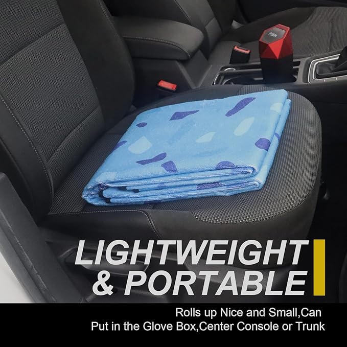 Back Seat Cover for Car Trucks Van SUV,Waterproof Rear Bench Towel Seat Covers for Dogs and Kids,Automotive Backseat Protector (Blue Marbling)-PawvioPets