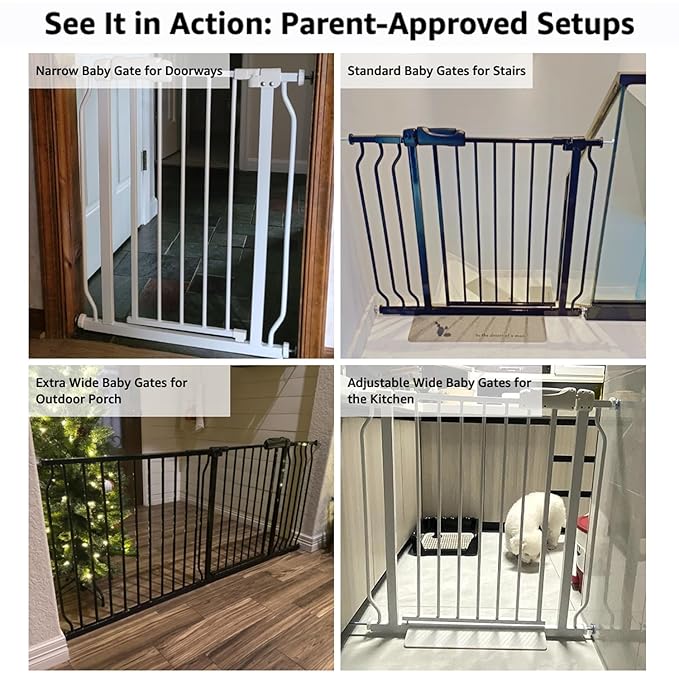 Baby Gates Extra Wide 48-53 Inch Large Baby Gate for Stairs Tension Pet Dog Gates Indoor for Doorways No Drilling Pressure Mounted Pet Gates for Kids-PawvioPets
