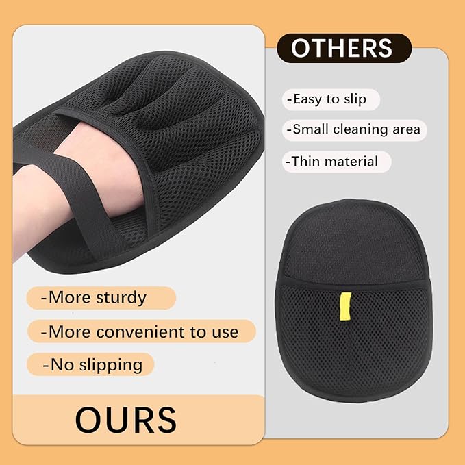 3 Pcs Magic pet Hair Remover Glove - Reusable & Easy-to-Clean cat and Dog Fur Brush for Effortless Grooming, Upgraded Grip and Large Size for Better Coverage-PawvioPets