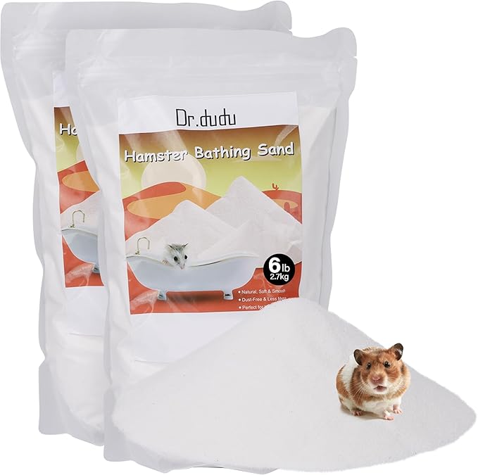 DR.DUDU Hamster Bath Sand, 12lb Dust Free Desert Sand or Potty Litter Sand for Hamster Chinchillas Gerbil Syrian Mice Small Animals (White)-PawvioPets