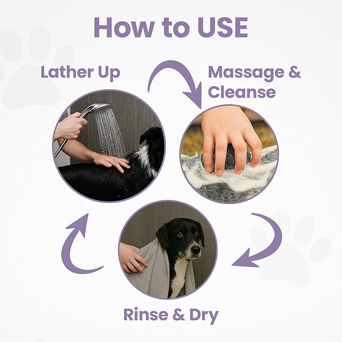 Gentle All Natural Dog Shampoo for Dry Coat for Sensitive Skin | Bar Shampoo for Dogs | Organic Dog Shampoo Sensitive Skin | Lavender (1)-PawvioPets