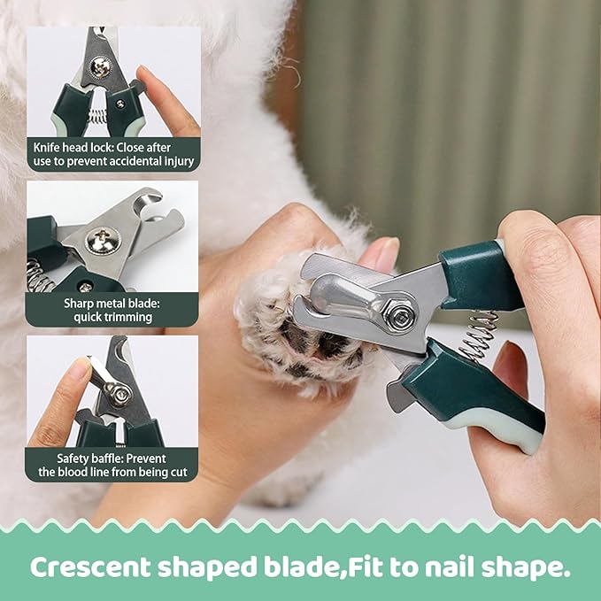 8-in-1 Pet Grooming Kit for Dogs & Cats - Includes Slicker Brush, Nail Clippers, Comb, Scissors, Toothbrush & Collapsible Bowl - Deshedding, Hair Trimming & Care Set, Travel Bag-PawvioPets