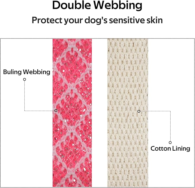 Dog Collar with Waterproof AirTag Holder & Anti-Lost QR Code, Cute Bling Warpping Adjustable Width for Small Medium Large Pet (Red, L)-PawvioPets