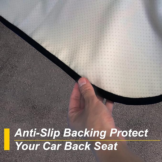 Back Seat Cover for Car Trucks Van SUV,Waterproof Rear Bench Towel Seat Covers for Dogs and Kids,Automotive Backseat Protector (Grey)-PawvioPets