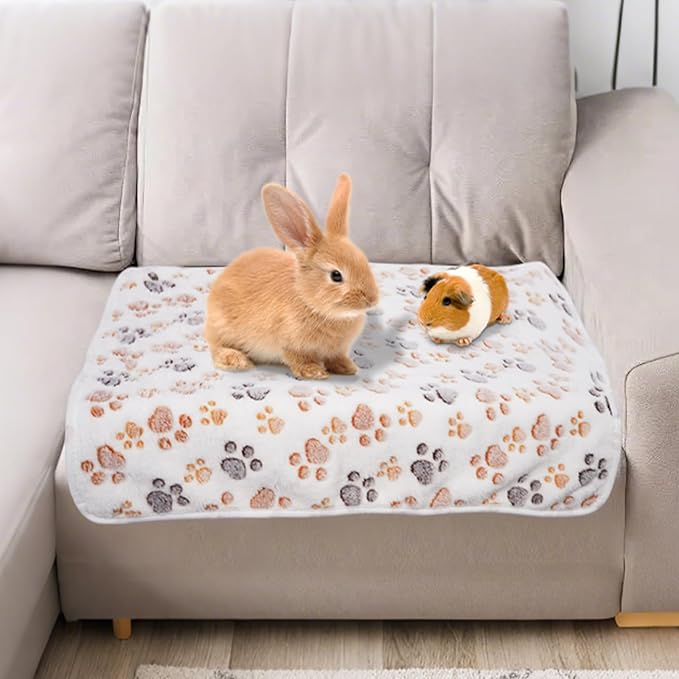 6 Pack Guinea Pig Cage Liner, Washable Guinea Pig Fleece Blankets Beding Accessories, Flannel Throw Warm Sleep Mat, Pet Pee Pads for Small Animal Hamster Rabbit Puppy Cat (Light Color, 26x14 Inch)-PawvioPets